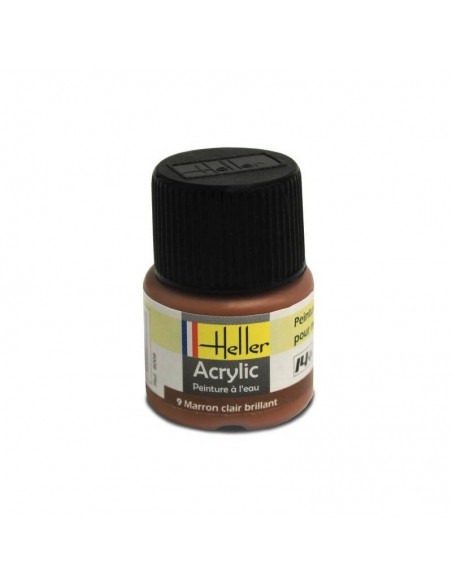 HELLER 09009 MARRON CLAIR BRILLANT ACRYLIQUE 12ML A L'UNITÉ - LCDP - Radiocommande.fr