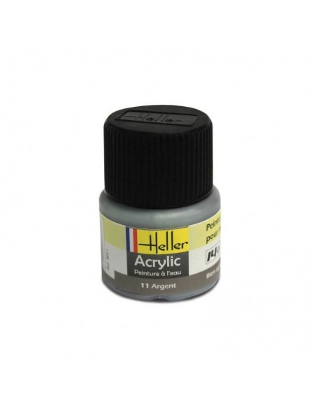 HELLER 09011 ARGENT ACRYLIQUE 12ML A L'UNITÉ - LCDP - Radiocommande.fr