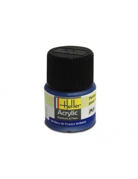 HELLER 09014 BLEU DE FRANCE BRILLANT ACRYLIQUE 12ML A L'UNITÉ - LCDP - Radiocommande.fr