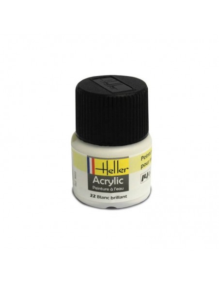 HELLER 09022 BLANC BRILLANT ACRYLIQUE 12ML A L'UNITÉ - LCDP - Radiocommande.fr