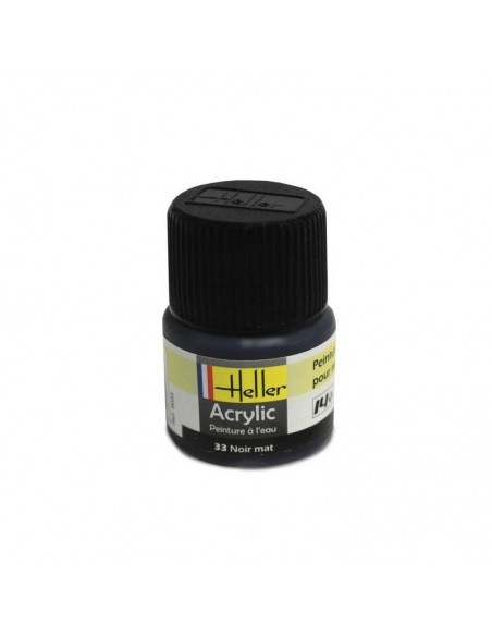 HELLER 09033 NOIR MAT ACRYLIQUE 12ML A L'UNITÉ - LCDP - Radiocommande.fr