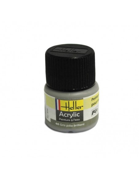 HELLER 09040 GRIS PALE BRILLANT ACRYLIQUE 12ML A L'UNITÉ - LCDP - Radiocommande.fr