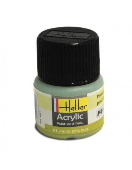 HELLER 09081 JAUNE PALE MAT ACRYLIQUE 12ML A L'UNITÉ - LCDP - Radiocommande.fr