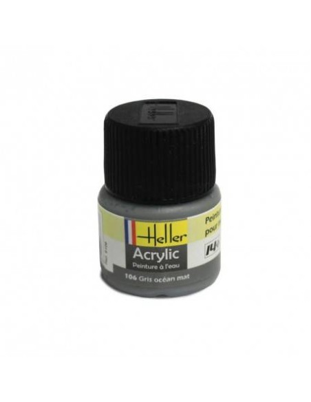 HELLER 09106 GRIS OCEAN MAT ACRYLIQUE 12ML A L'UNITÉ - LCDP - Radiocommande.fr