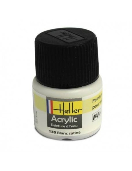 HELLER 09130 BLANC SATINE ACRYLIQUE 12ML A L'UNITÉ - LCDP - Radiocommande.fr