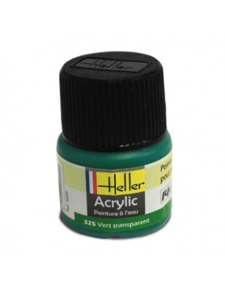 HELLER 09325 VERT TRANSPARENT ACRYLIQUE 12ML A L'UNITÉ - LCDP - Radiocommande.fr