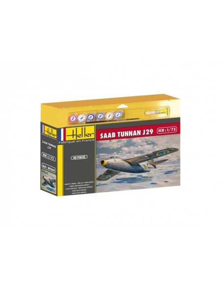 MAQUETTE AVIONS MILITAIRE HELLER Saab tunnan J29 avec peinture - LCDP - Radiocommande.fr