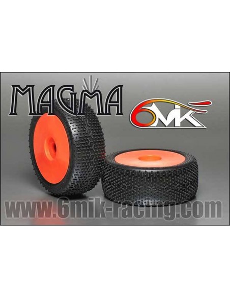 Pneus "Magma" Blue + jantes + Inserts Optiflat (la paire) - LCDP - Radiocommande.fr