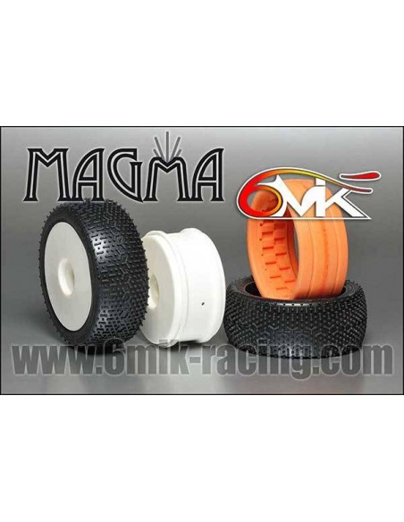 Pneus "Magma" Blue + jantes + Inserts Optiflat (la paire) - LCDP - Radiocommande.fr