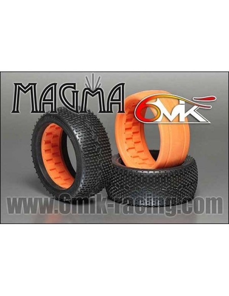Pneus "Magma" Blue + jantes + Inserts Optiflat (la paire) - LCDP - Radiocommande.fr