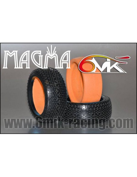 Pneus "Magma" Blue + jantes + Inserts Optiflat (la paire) - LCDP - Radiocommande.fr