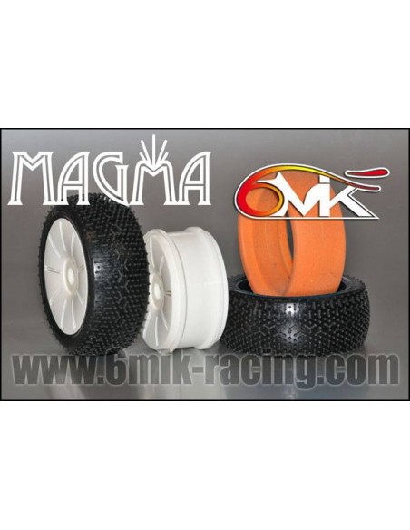 Pneus "Magma" Blue + jantes + Inserts Optiflat (la paire) - LCDP - Radiocommande.fr