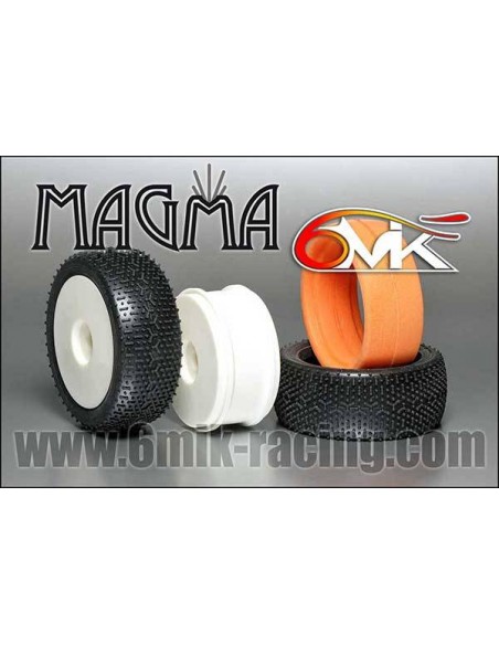 Pneus "Magma" Blue + jantes + Inserts Optiflat (la paire) - LCDP - Radiocommande.fr