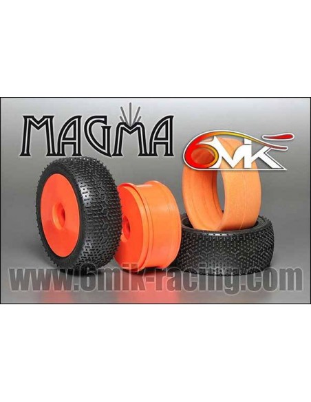 Pneus "Magma" Blue + jantes + Inserts Optiflat (la paire) - LCDP - Radiocommande.fr