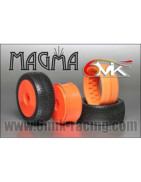Pneus "Magma" Blue + jantes + Inserts Optiflat (la paire) - LCDP - Radiocommande.fr