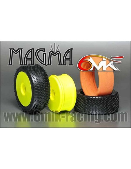 Pneus "Magma" Blue + jantes + Inserts Optiflat (la paire) - LCDP - Radiocommande.fr