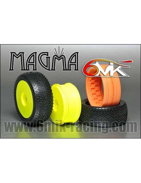 Pneus "Magma" Blue + jantes + Inserts Optiflat (la paire) - LCDP - Radiocommande.fr