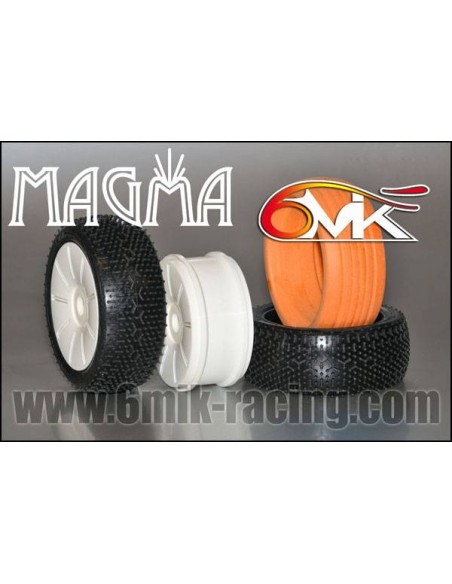 Pneus "Magma" Blue + jantes + Inserts Optiflat (la paire) - LCDP - Radiocommande.fr