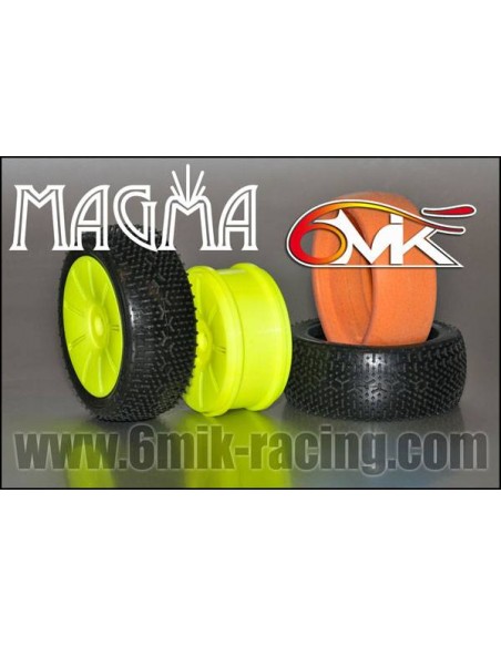 Pneus "Magma" Blue + jantes + Inserts Optiflat (la paire) - LCDP - Radiocommande.fr