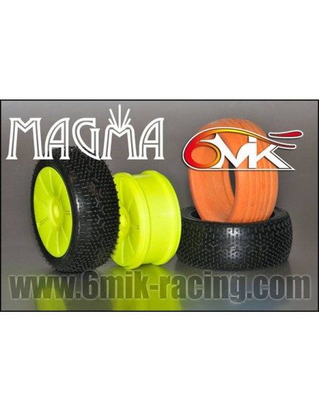 Pneus "Magma" Blue + jantes + Inserts Optiflat (la paire) - LCDP - Radiocommande.fr