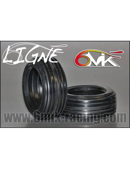 Pneus "Ligné" 0/18° + jantes + Inserts (la paire) - LCDP - Radiocommande.fr