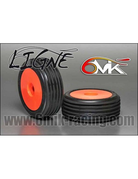 Pneus "Ligné" 0/18° + jantes + Inserts (la paire) - LCDP - Radiocommande.fr