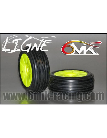 Pneus "Ligné" 0/18° + jantes + Inserts (la paire) - LCDP - Radiocommande.fr