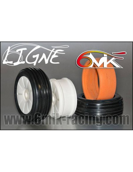 Pneus "Ligné" 0/18° + jantes + Inserts (la paire) - LCDP - Radiocommande.fr