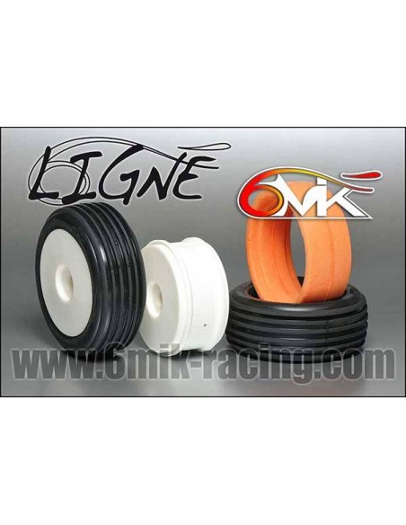 Pneus "Ligné" 0/18° + jantes + Inserts (la paire) - LCDP - Radiocommande.fr