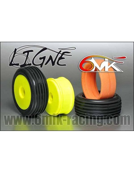Pneus "Ligné" 0/18° + jantes + Inserts (la paire) - LCDP - Radiocommande.fr