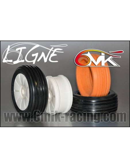 Pneus "Ligné" 0/18° + jantes + Inserts (la paire) - LCDP - Radiocommande.fr