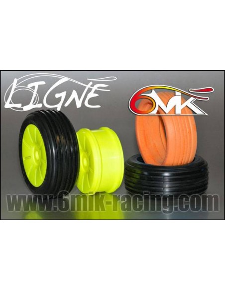 Pneus "Ligné" 0/18° + jantes + Inserts (la paire) - LCDP - Radiocommande.fr