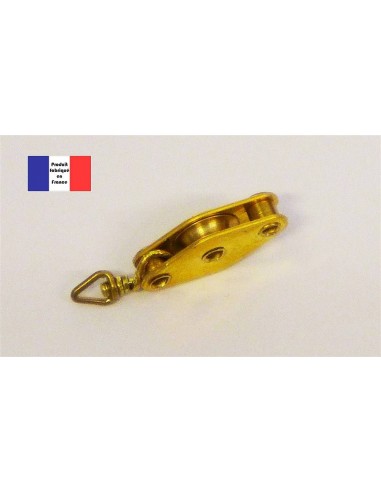 Poulie à émerillon à ringot - Série Laiton - 8 mm - LCDP - Radiocommande.fr