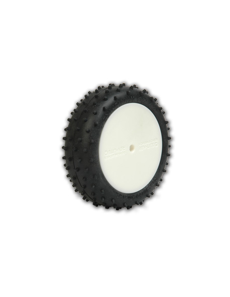 Pneu Mini Spike2 -Pre-Glued Yellow Front Hex Drive(pr) - LCDP - Radiocommande.fr
