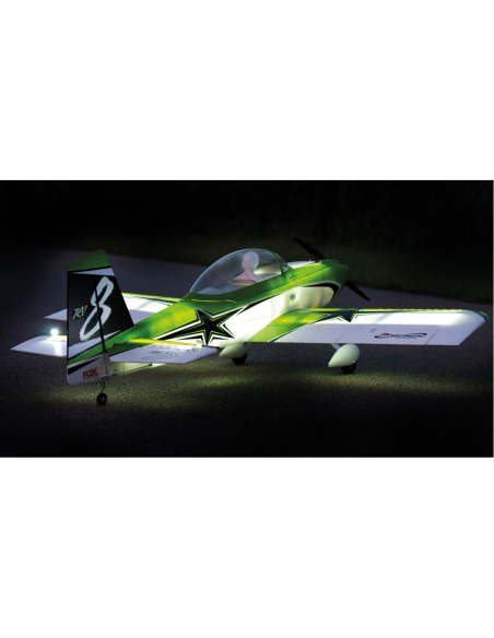 Avion RV-8 SUPER PNP NIGHT AVEC ÉCLAIRAGE AU FLOTTEUR AURA 8 ET NUIT - LCDP - Radiocommande.fr