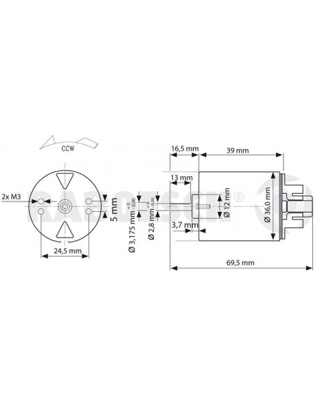 Moteur électrique Bleu RM 530 TRQ moteur brushed - LCDP - Radiocommande.fr