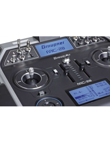 RADIO GRAUPNER mc-28 HoTT 2.4 GHz 16-Canal GR-18 - LCDP - Radiocommande.fr