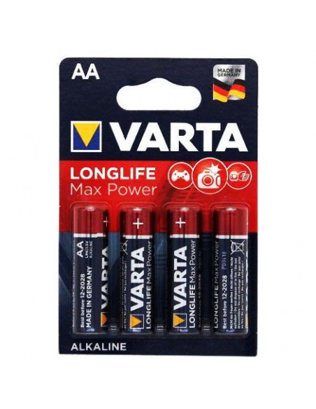 Blister de 4 Piles Alcaline Longlife Max Power Varta LR6 - LCDP - Radiocommande.fr