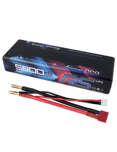 Batterie / Accu LIPO 100C 7.4V 5800MAH HC FICHE T - LCDP - Radiocommande.fr