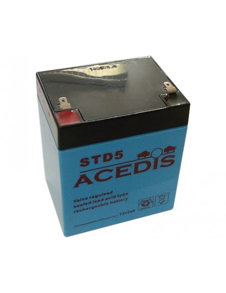 Batterie plomb 12V 5Ah (L90xl70xH101) - STD5 - LCDP - Radiocommande.fr