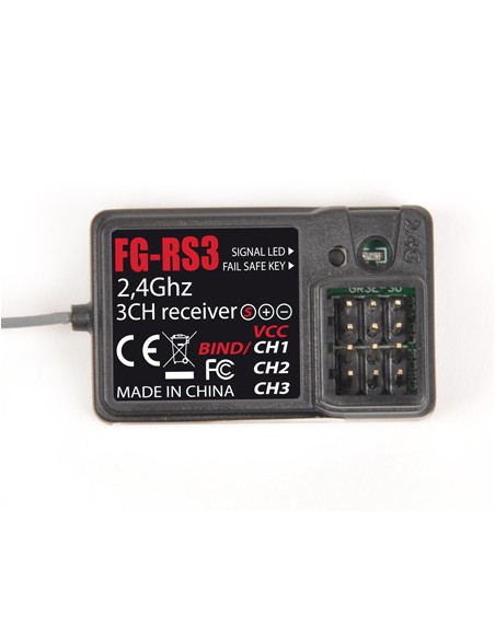 Recepteur 3 voies pour radio FG-RS3 2.4GHz - LCDP - Radiocommande.fr