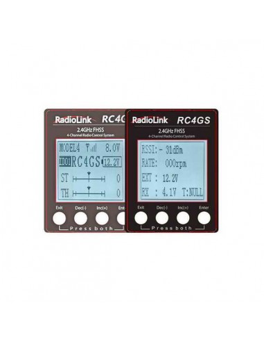 Radio 4 canaux RC4GS V2 avec récepteur Gyro R6FG intégré - LCDP - Radiocommande.fr