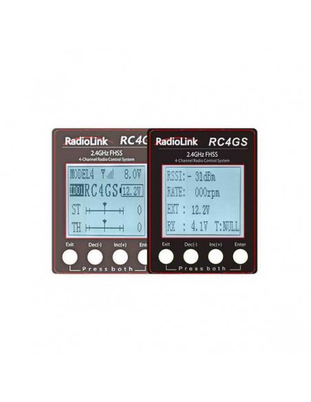 Radio 4 canaux RC4GS V2 avec récepteur Gyro R6FG intégré - LCDP - Radiocommande.fr