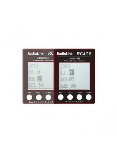 Radio 4 canaux RC4GS V2 avec récepteur Gyro R6FG intégré - LCDP - Radiocommande.fr