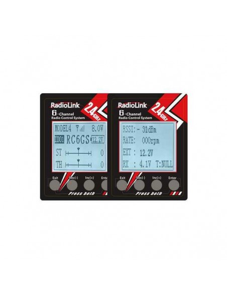 Radio 6 canaux RC6GS V2 avec récepteur gyro intégré R7FG - LCDP - Radiocommande.fr