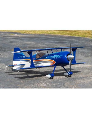 Avion PREMIER AIRCRAFT MAMBA 70CC ARF BIPLAN BLEU - LCDP - Radiocommande.fr