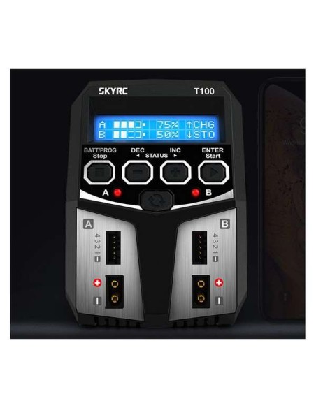 Chargeur T100 Duo AC Charger (LiPo 2-4s up to 5A - 2x50w)