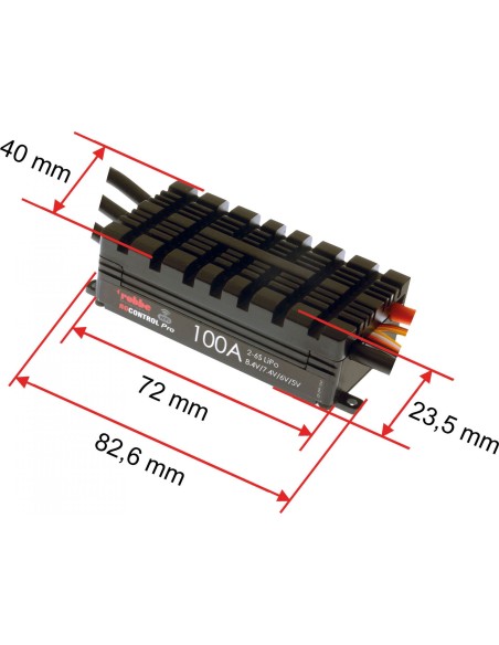 Variateur ESC ROBBE RO-CONTROL PRO WIFI 2-6S 100A HV-BEC XT-90 / 5mm CONTACT OR