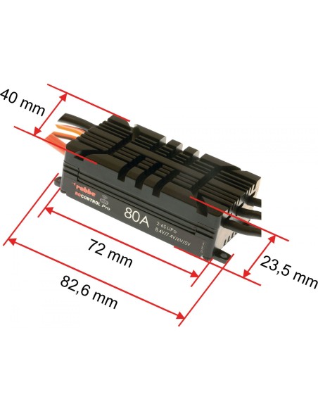 Variateur ESC ROBBE RO-CONTROL PRO WIFI 2-6S 80A HV-BEC XT-90 / 4mm CONTACT OR