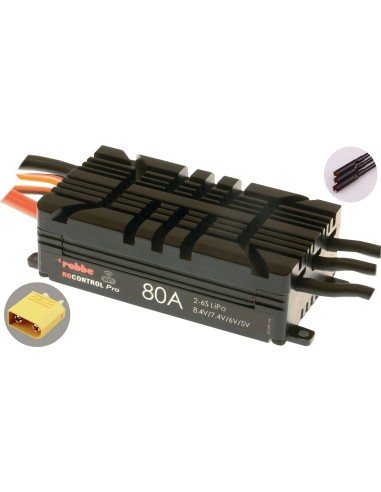 Variateur ESC ROBBE RO-CONTROL PRO WIFI 2-6S 80A HV-BEC XT-90 / 4mm CONTACT OR
